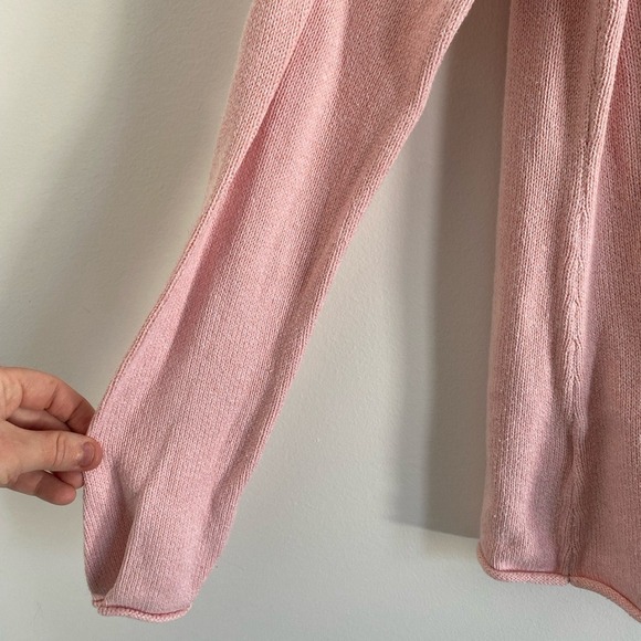 Eddie Bauer Womens Pink Raglan Sleeve Rolled Hem Knit Pullover Sweater Size L - Picture 4 of 5